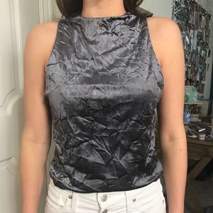 High neck Metallic Tshirt
